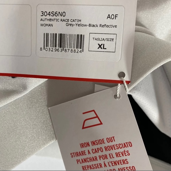 KAPPA Authentic Race Catim Women Size XL Sports Bra White Yellow Black NEW - Picture 5 of 6